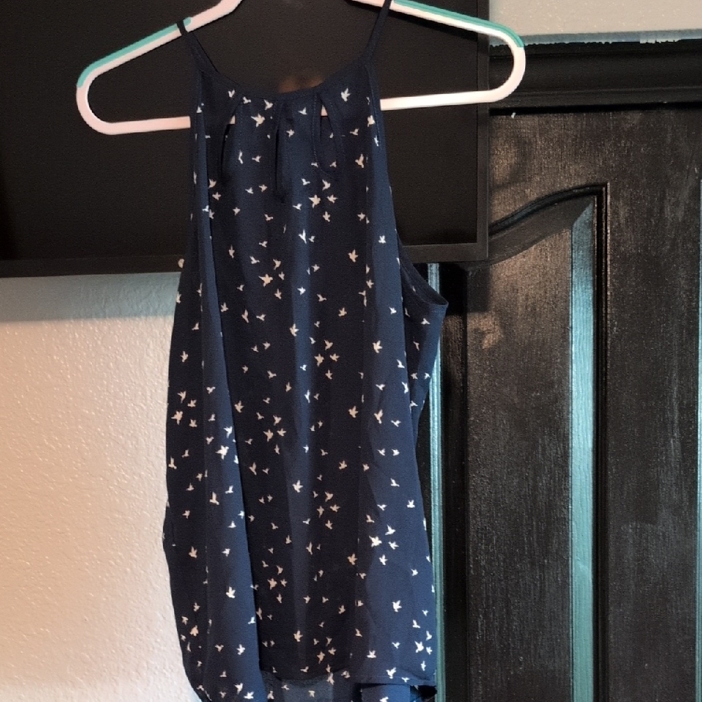 Papermoon Dark Blue Top with White Pattern